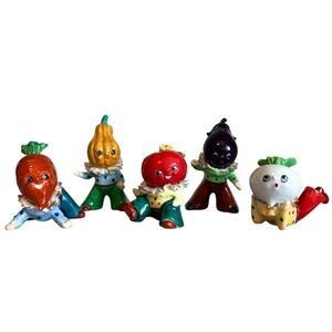 Vintage HTF Full Set Napco Anthropomorphic Vegetable Figurines